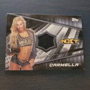 2016 Topps WWE Divas Revolution Carmella NXT mat relic 060/199